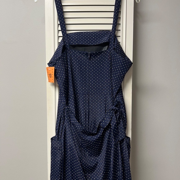 Navy Blue Vintage Wrap Dress - Picture 7 of 9